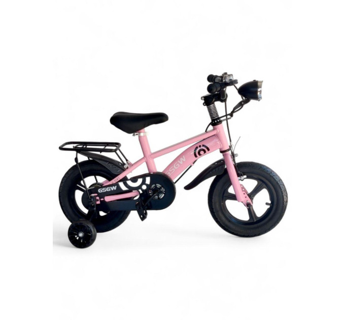 Детский двухколесный велосипед GSGW Bike 12" с фарой и дополнительными колесами, 3 цвета
