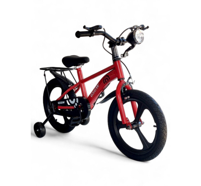 Детский двухколесный велосипед GSGW Bike 16" с фарой и дополнительными колесами, 3 цвета