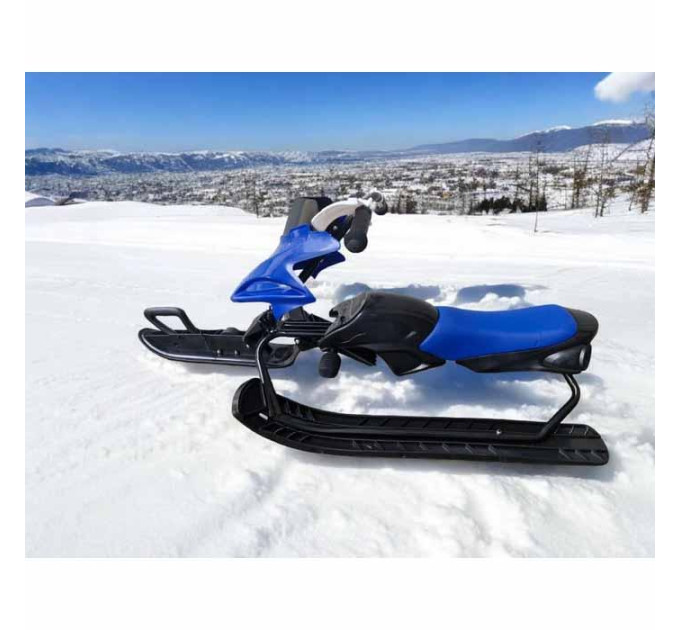 Детский снегокат с мягким сиденьем Snow racer, рулевые санки с тормозом, разные цвета