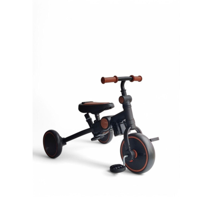 Детский складной велосипед беговел Royal Leather Trike 105-2 с бортиками, навесом и родительской ручкой