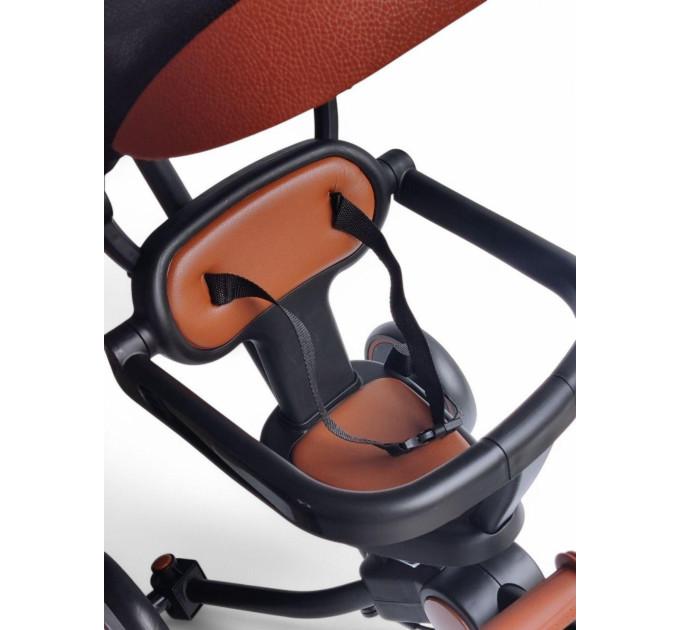 Детский складной велосипед беговел Royal Leather Trike 105-2 с бортиками, навесом и родительской ручкой
