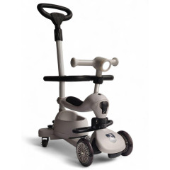 Детский складной самокат-беговел Scooters Basket 3in1 K619 с воспомагательными колесами