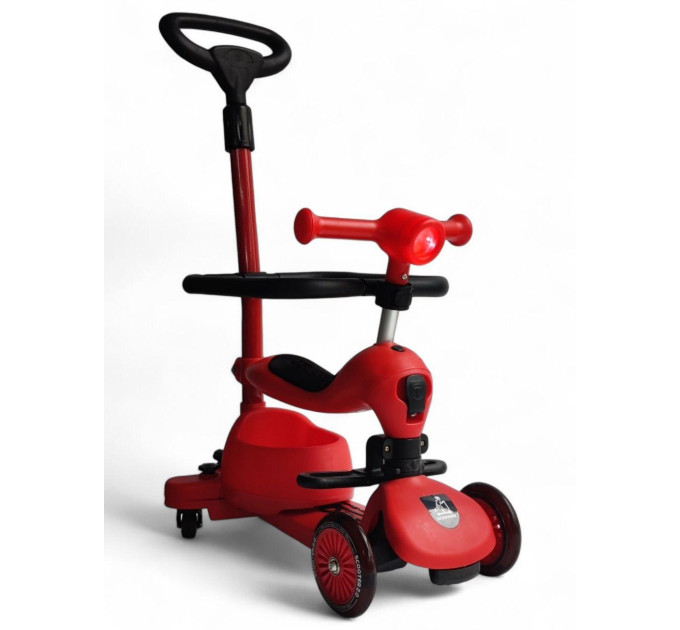 Детский складной самокат-беговел Scooters Basket 3in1 K619 с воспомагательными колесами