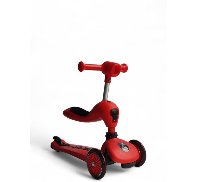 Детский складной самокат-беговел Scooters Basket 3in1 K619 с воспомагательными колесами