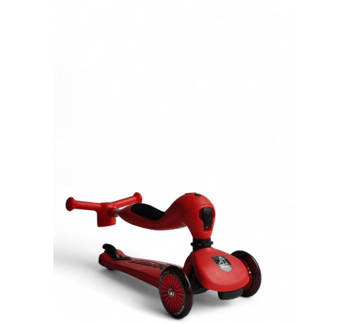 Детский складной самокат-беговел Scooters Basket 3in1 K619 с воспомагательными колесами