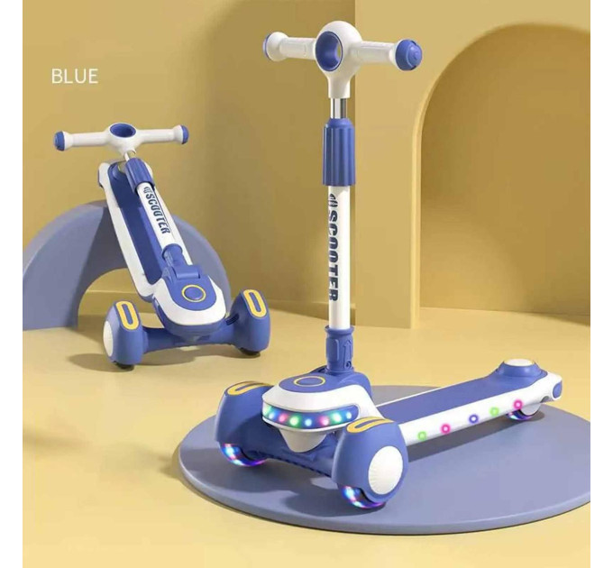 Самокат трехколесный Viper Kids YJF-2026 от 3 лет, складной, с подсветкой, разные цвета