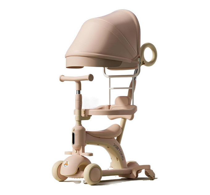Детский велосипед беговел Smart Baby XB-668-B 5в1 с бортиком, козырьком, родительской ручкой, разные цвета