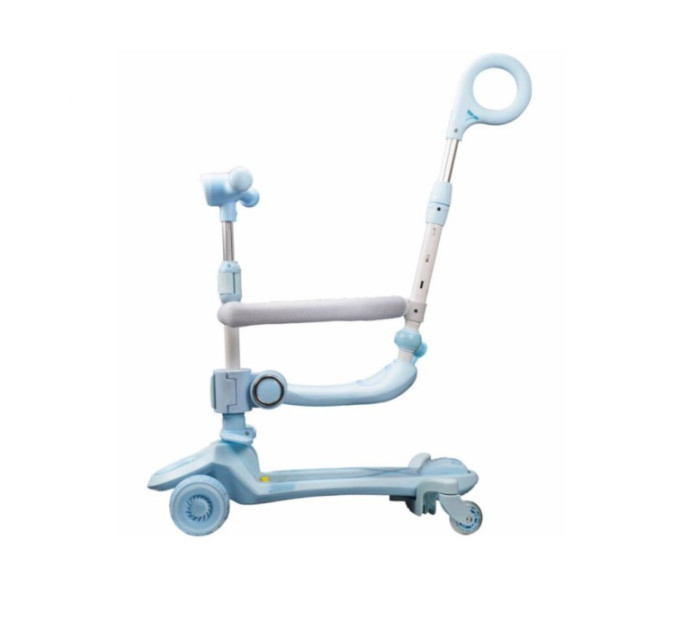Детский самокат CITY LINE Baby Care 388 4в1, с родительской ручкой, сиденьем, LED-подсветкой и корзинкой