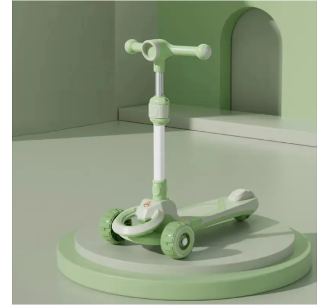 Детский самокат CITY LINE Baby Care 388 4в1, с родительской ручкой, сиденьем, LED-подсветкой и корзинкой