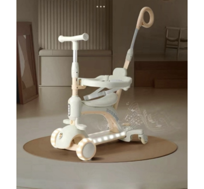 Детский самокат-трансформер CITY LINE Smart Baby 669 3в1, с родительской ручкой, сиденьем и капюшоном