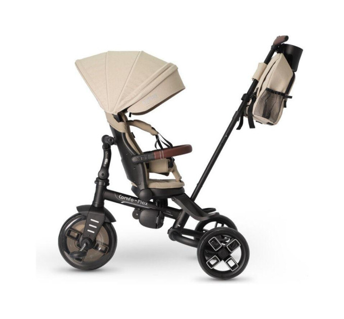 Детский беговел Tri-cycle COMFO MAX Beige с широкими колёсами и регулируемым сиденьем