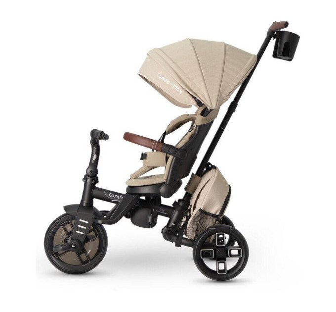 Детский беговел Tri-cycle COMFO MAX Beige с широкими колёсами и регулируемым сиденьем