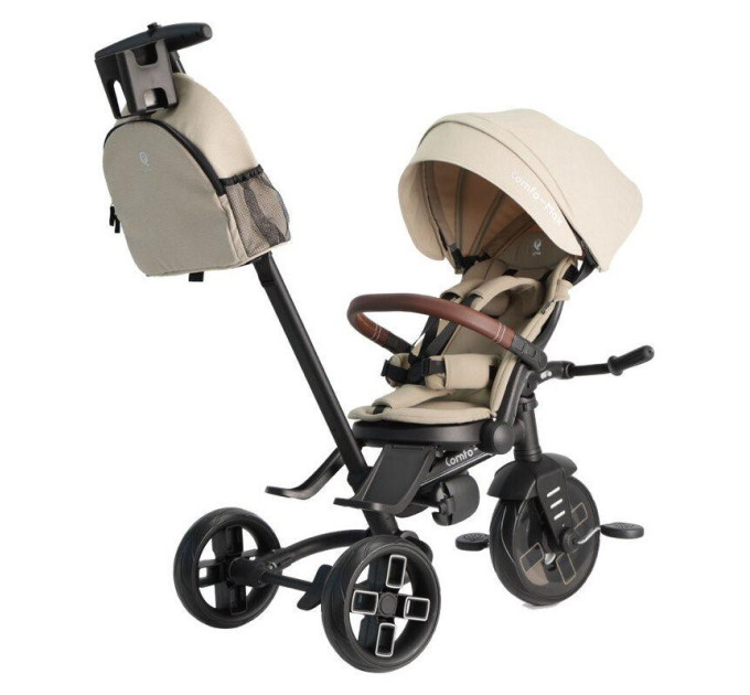 Детский беговел Tri-cycle COMFO MAX Beige с широкими колёсами и регулируемым сиденьем