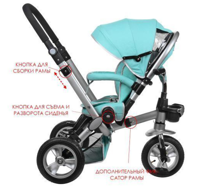 Велосипед для детей Turbo Trike M AL3645A-14 Mint три колеса мята