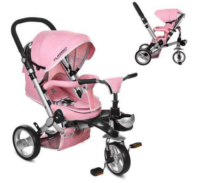 Функциональный детский велосипед 3-х колесный Turbo Trike M AL3645-10 розовый