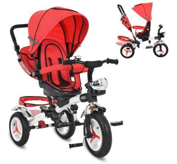 Прогулочный велосипед коляска трехколесная Turbo Trike M 3200A-3 красный