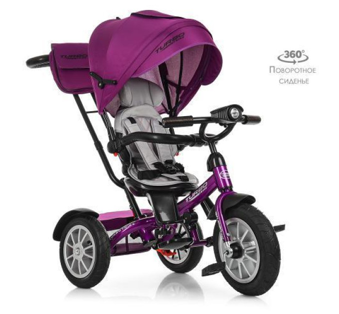 Велосипед фиолетовый Turbo Trike M 4057-8 трехколесный поворотное сиденье