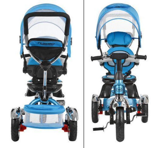 Велосипед колясочный с функцией поворота сиденья Turbo Trike M 3114-5A голубой
