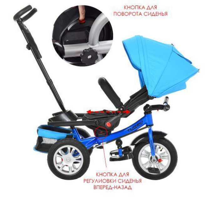 Дитячий велосипед трансформер Turbo Trike M 3646A-5 коляска триколісна
