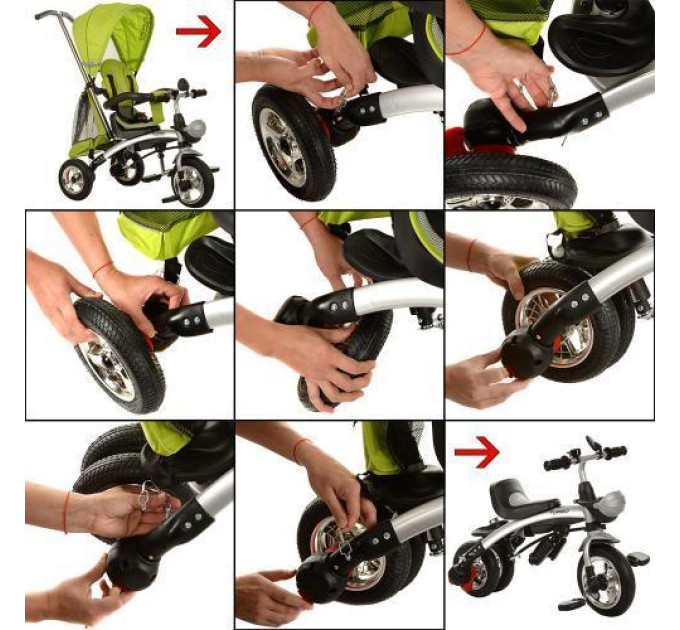 Детский трехколесный велосипед Turbo Trike M 3212A-7 2в1 беговел