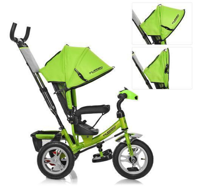 Велосипед Turbo Trike M 3115-4HA с музыкой и светом зеленый 3-х колесный