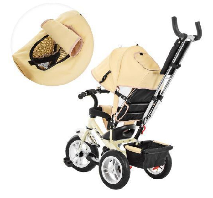 Ніжний дитячий велосипед Turbo Trike M 3113-7A коляска триколісна бежева