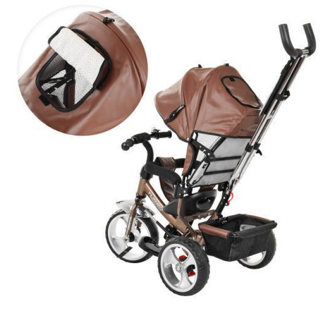 Велосипед Turbo Trike M 3113L-13 со сьемной корзиной родительской ручкой звонком на руле