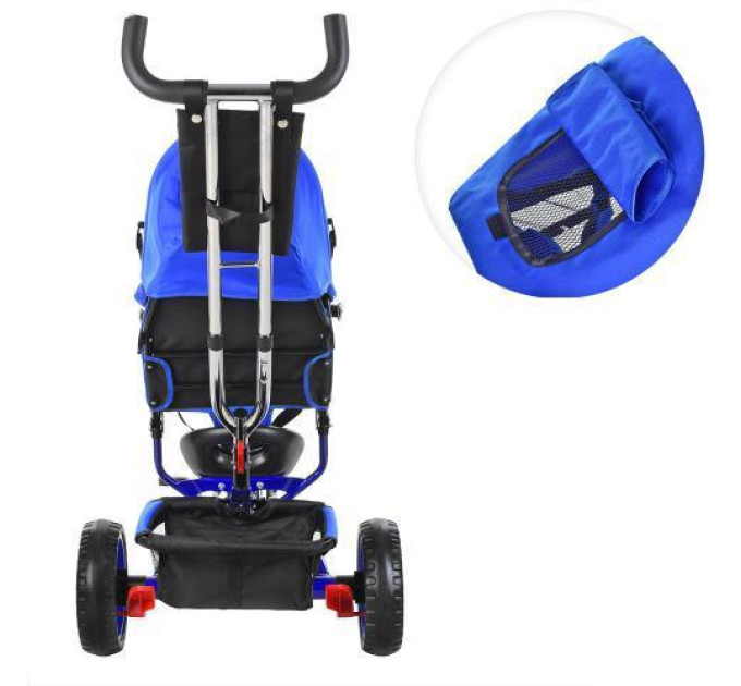 Колясочный детский велосипед Turbo Trike M 3113-14 3-х колесный синий