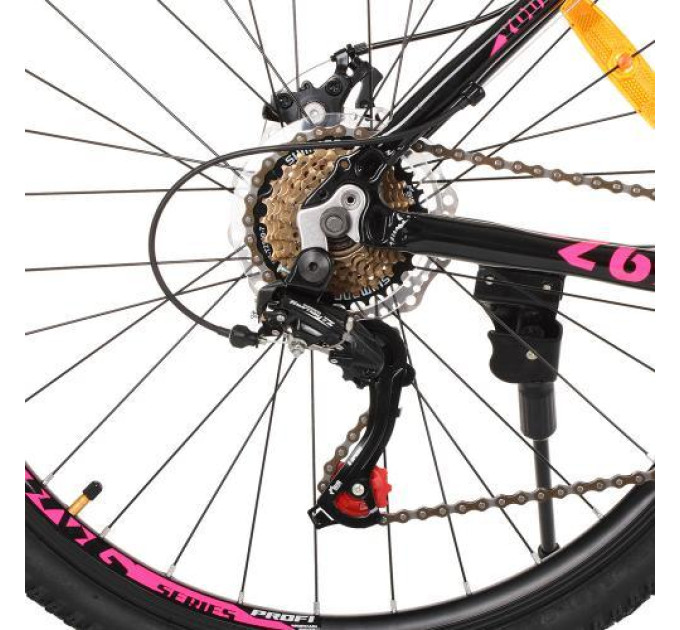Велосипед для спорту Profi 26" G26YOUNG A26.4 чорно-рожевий кількість швидкостей 21