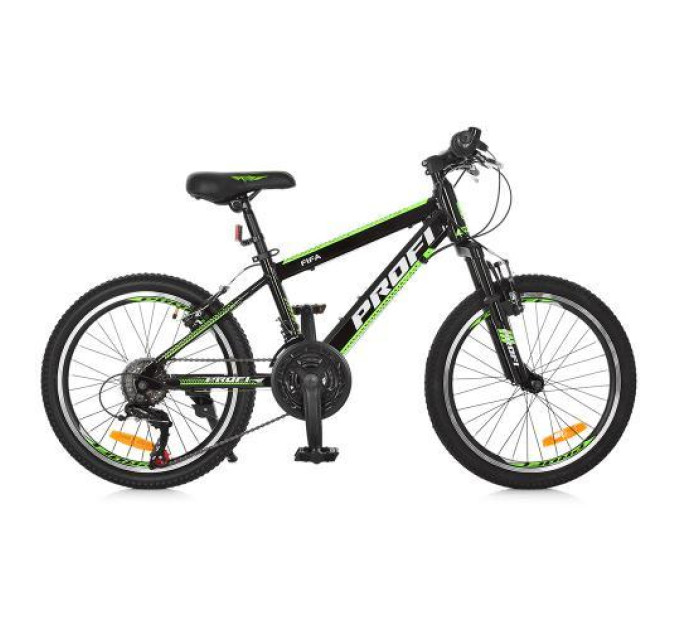 Спортивный алюминиевый велосипед Profi 20" G20FIFA A20.2 SHIMANO 18SP черно-зеленый