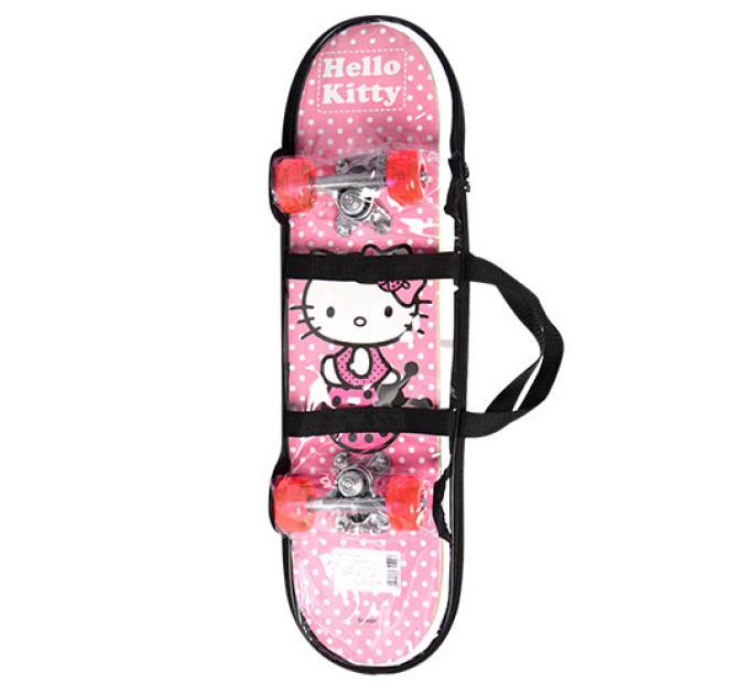 Скейтборд детский Profi HK 0052 Kitty для девочки розовый с сумкой