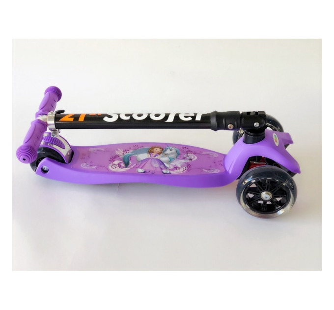 Самокат складной Scooter для девочки с принцессами