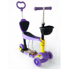 Самокат-беговел 5 в 1 QD ScooTer PH5 з ручкою тримачем та кошиком різні кольори