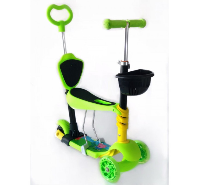 Самокат-беговел 5 в 1 QD ScooTer PH5 з ручкою тримачем та кошиком різні кольори