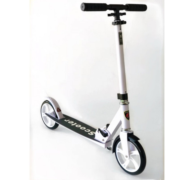 Самокат Scooter білий та чорний міський прогулянковий самокат від 6 років