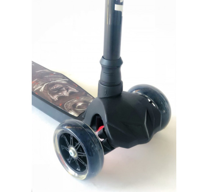 Самокат Scooter для мальчика черный подсветка колес