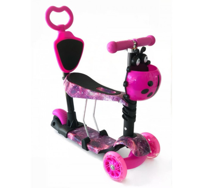 Самокат-беговел 5 в 1 QD ScooTer PP5 з батьківською ручкою