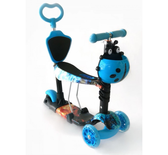 Самокат-беговел 5 в 1 QD ScooTer PP5 з батьківською ручкою