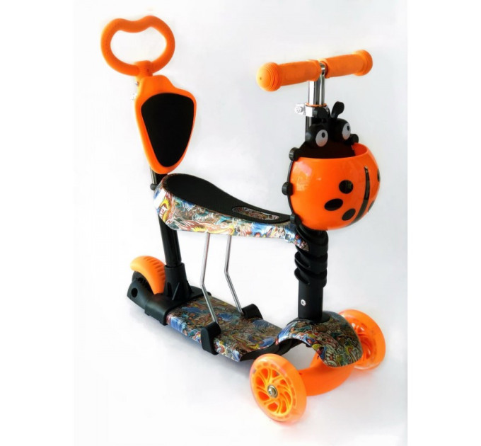 Самокат-беговел 5 в 1 QD ScooTer PP5 з батьківською ручкою