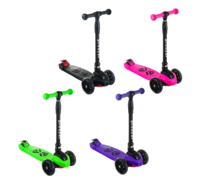 Дитячий самокат Scooter складний підсвічування коліс