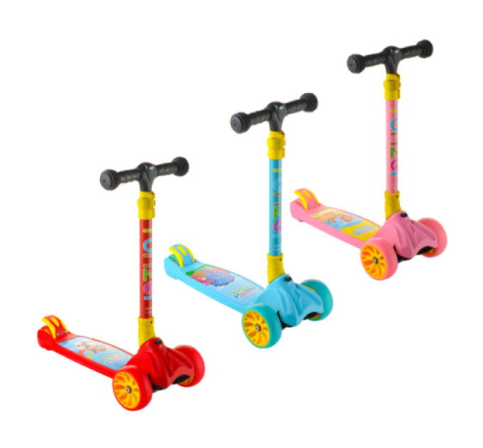Дитячий самокат Scooter 4 колеса підсвічування+ліхтарик