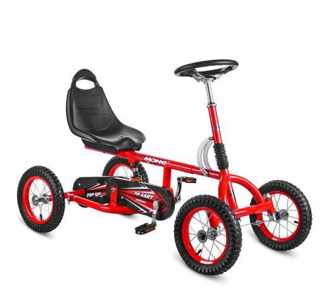 Педальная машинка карт Bambi M 1697-3-2 красный надувные колеса 12"