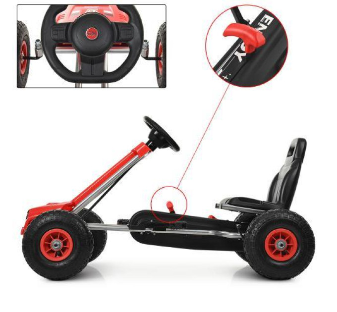 Карт для детей Bambi M 4037-3 красный резиновые надувные колеса
