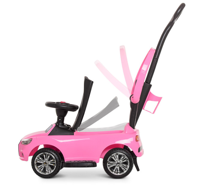 Машинка с магнитолой с родительской ручкой Bambi Розовая M 3503A(MP3)-8