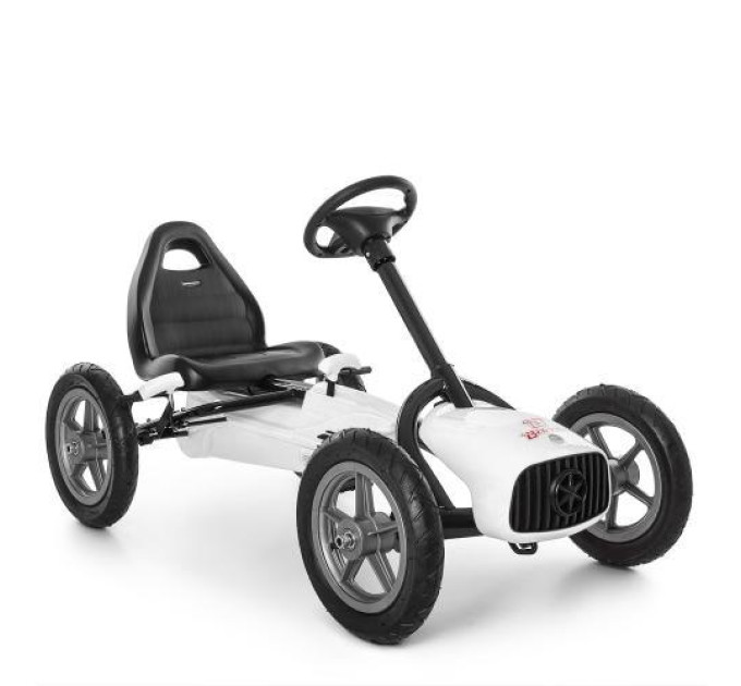 Веломобіль Bambi M 4119-1 дитячий педальний карт біле ручне гальмо