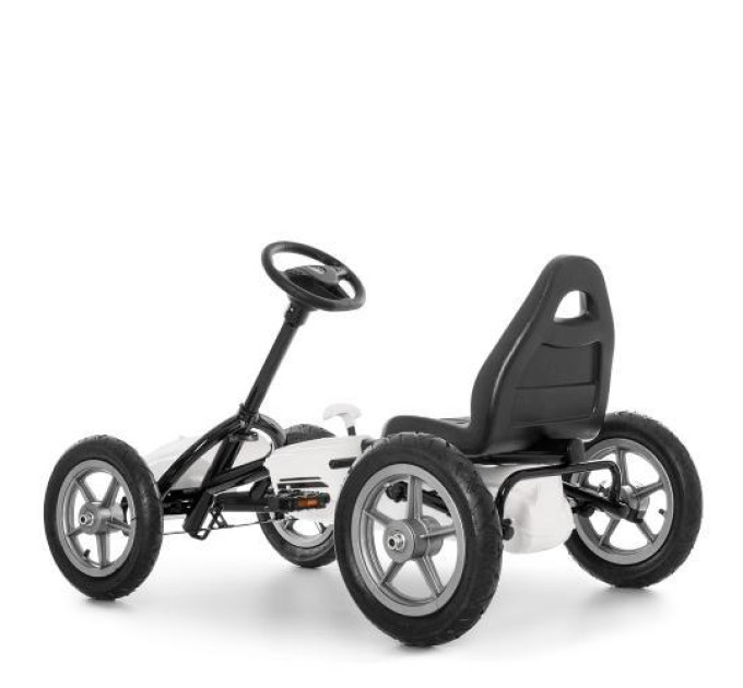 Веломобіль Bambi M 4119-1 дитячий педальний карт біле ручне гальмо