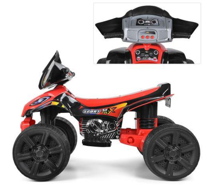Квадроцикл Bambi ZP5118E-2 для детей от 3 лет черно-красный