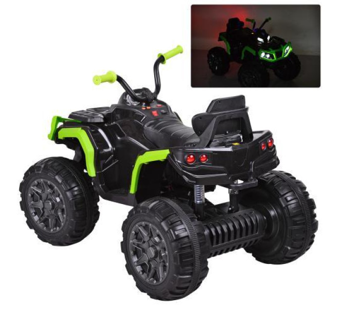 Квадроцикл Bambi M 3156EBLR-2-5 Черно-салатовый кожаное сиденье